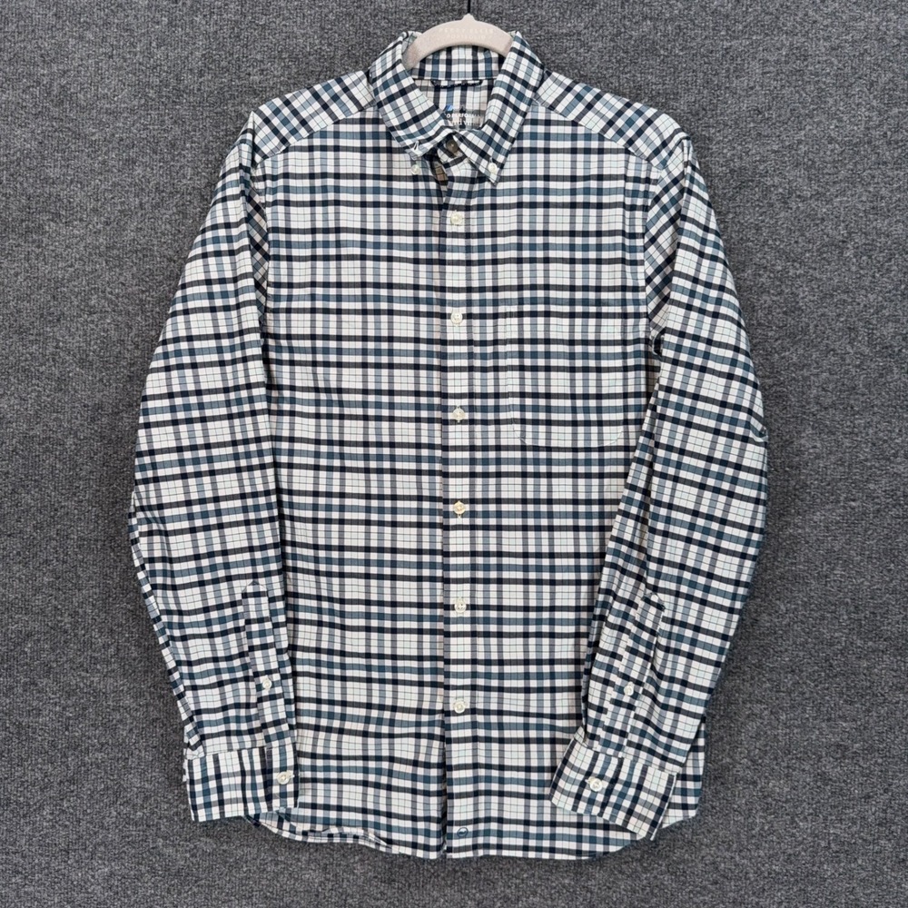 Vineyard Vines Shirt Mens Small Blue Plaid OTG Performance Brrr Button Down
